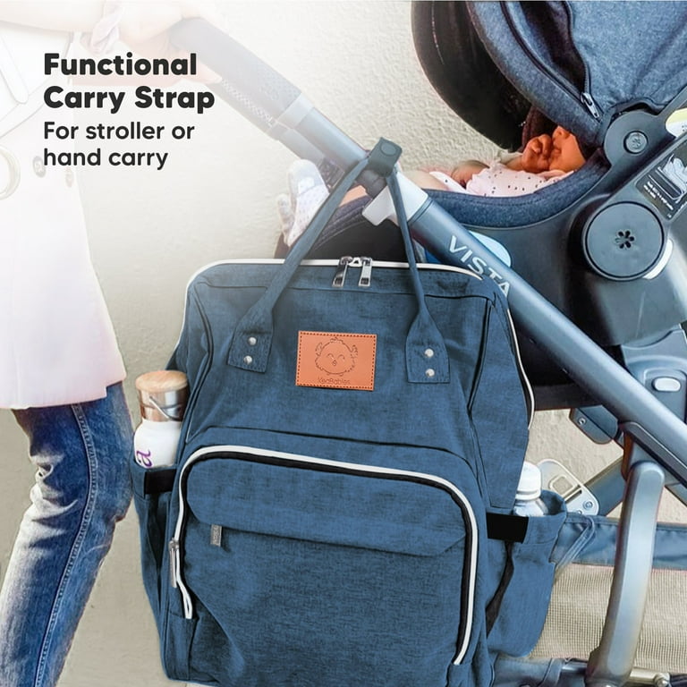 KeaBabies Diaper Bag Backpack, Waterproof Multi Function Baby Travel Bags (Navy Blue)