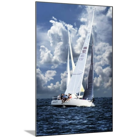 Crossing Sailboats Wood Mounted Print Wall Art By Alan (Best Sailboats For Ocean Crossing)