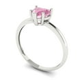 thumbnail image 2 of 1.25 ctw Solitaire Anniversary Ring for Women | Heart Cut Simulated Pink Diamond | Hyperallergenic Solid 18K White Gold, 2 of 5