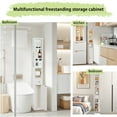 thumbnail image 6 of VECELO Tall Bathroom Cabinet, Narrow Slim Storage Cabinet with Toilet Paper Holder for Small Spaces, White, 6 of 8