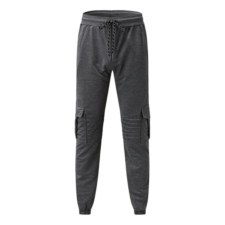 Gubotare Pants For Men Mens Joggers Sweatpants Slim Fit Mens Jogger Pants,  Sweatpants for Men with Zipper Pockets,Clear M