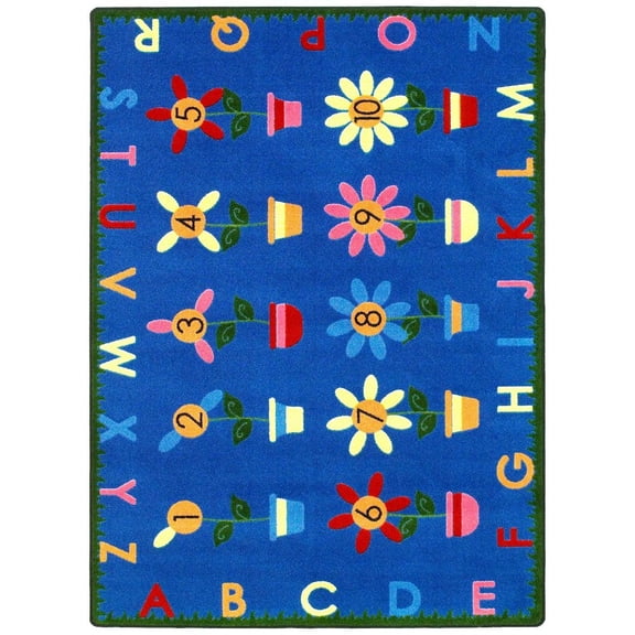 Joy Carpets Kid Essentials Petal Pushers 10'9" x 13'2" Area Rug in Color Multi