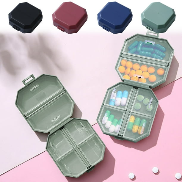 Organizador Portátil de Vitamina C con 6 Compartimentos | Mini Pastillero de Viaje | Contenedor de Plástico para Suplementos Diarios (Paquete de 1)