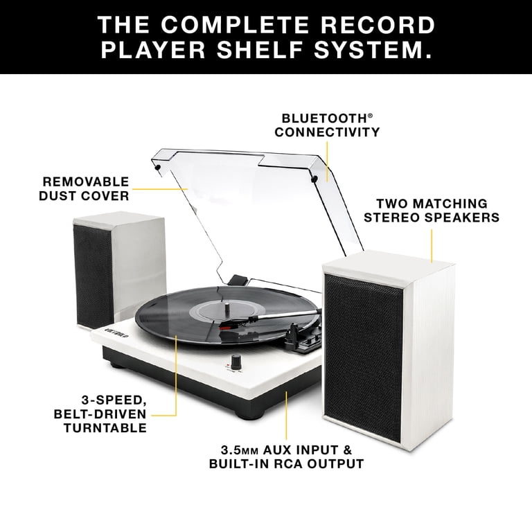 Victrola Montauk Bluetooth Turntable System with Bookshelf