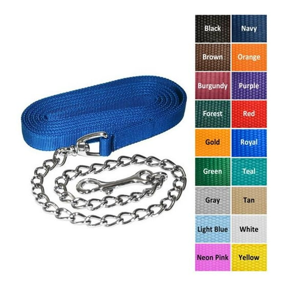 Jacks 872-BR Lead Shank with 20 in. Chrome Plated Chain, Brown