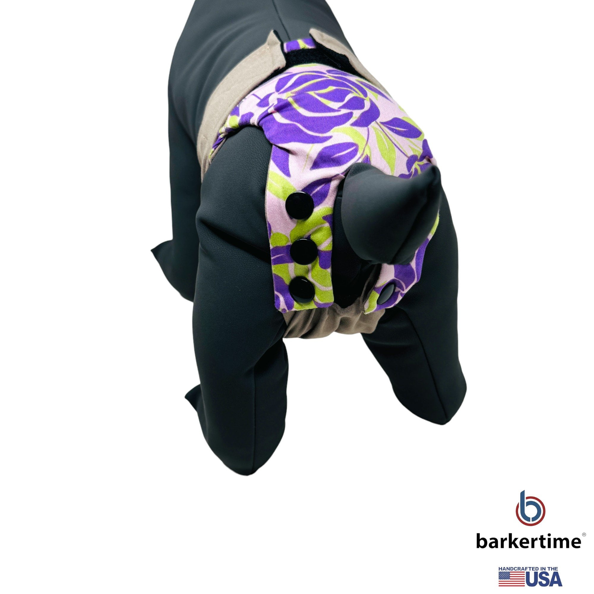 Barkertime Lavender Leaf Symphony Cat Diaper Snappy