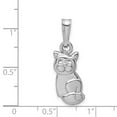 thumbnail image 2 of 925 Sterling Silver Rhodium Plated Polished Cat Pendant Necklace 28.26mm long 3.83mm Thick Pendant for Women, 2 of 2