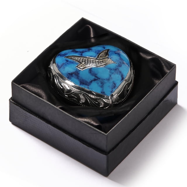 Urna de Cremación Trupoint Memorials Pequeña en Forma de Corazón con Alas Plateadas