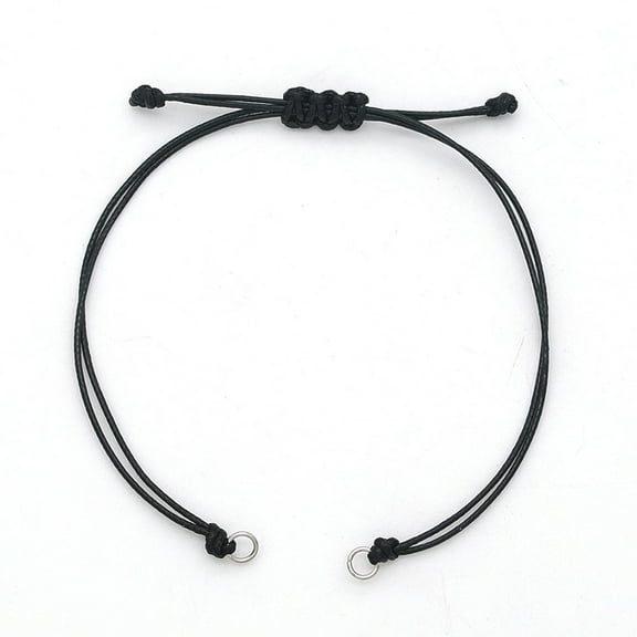 Waxed Cord for DIY Bracelet Making with 304 Stainless Steel Loop Stainless Steel Color Single Length: about 13~14cm