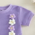 thumbnail image 7 of NIEWTR Toddler Baby Girl Summer Clothes Cute Short Sleeve T Shirt Tops Shorts Outfits Kids Tee Shirts Short Outfit Set(Purple,6-12 Months), 7 of 7