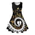 thumbnail image 6 of Lkhaha Girls Piano & Music Note Print Dress Sleeveless A-Line Summer Casual Dresses Black L, 6 of 6