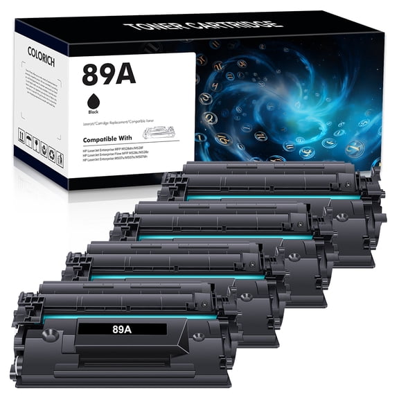 NO-Chip 89A Toner Cartridge Compatible for CF289A 89A LaserJet Enterprise MFP M528dn M528f M507x M507n Enterprise Flow MFP M528c M528z (4-Pack, Black)