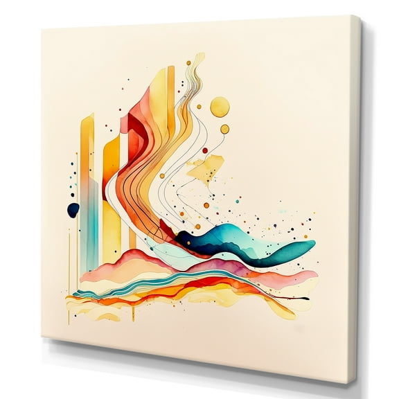 Designart Multi-Color Watercolor Movement Canvas Wall Art