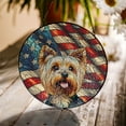 thumbnail image 3 of Patriotic Yorkshire Terrier Stained Glass Portrait American Flag Stained Glass Suncatcher Yorkie Dog Lover Gifts Window Hanging Sign Decor - 01010, 3 of 5