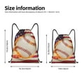thumbnail image 2 of Gaeub Baseball Ball With Flag Drawstring Backpack Bag Sport Gym Sackpack Heavy Duty String Backpack for Men Women-Medium, 2 of 6