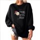 thumbnail image 1 of Jersey de sudadera extragrande de lana de manga larga con cuello redondo suelto con estampado de sombrero de Navidad para mujer Fridja  ghj987+4338, 1 of 1