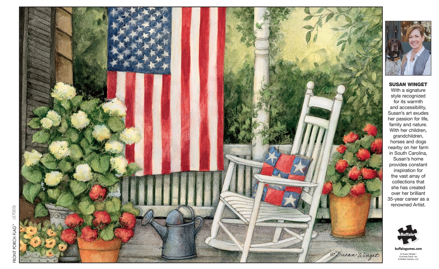Buffalo Games 500-Piece Susan Winget Front Porch Flag Jigsaw Puzzle