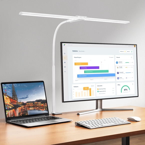 Lámpara LED de arquitecto de doble cabezal EPPIEBasic 1200LM blanca
