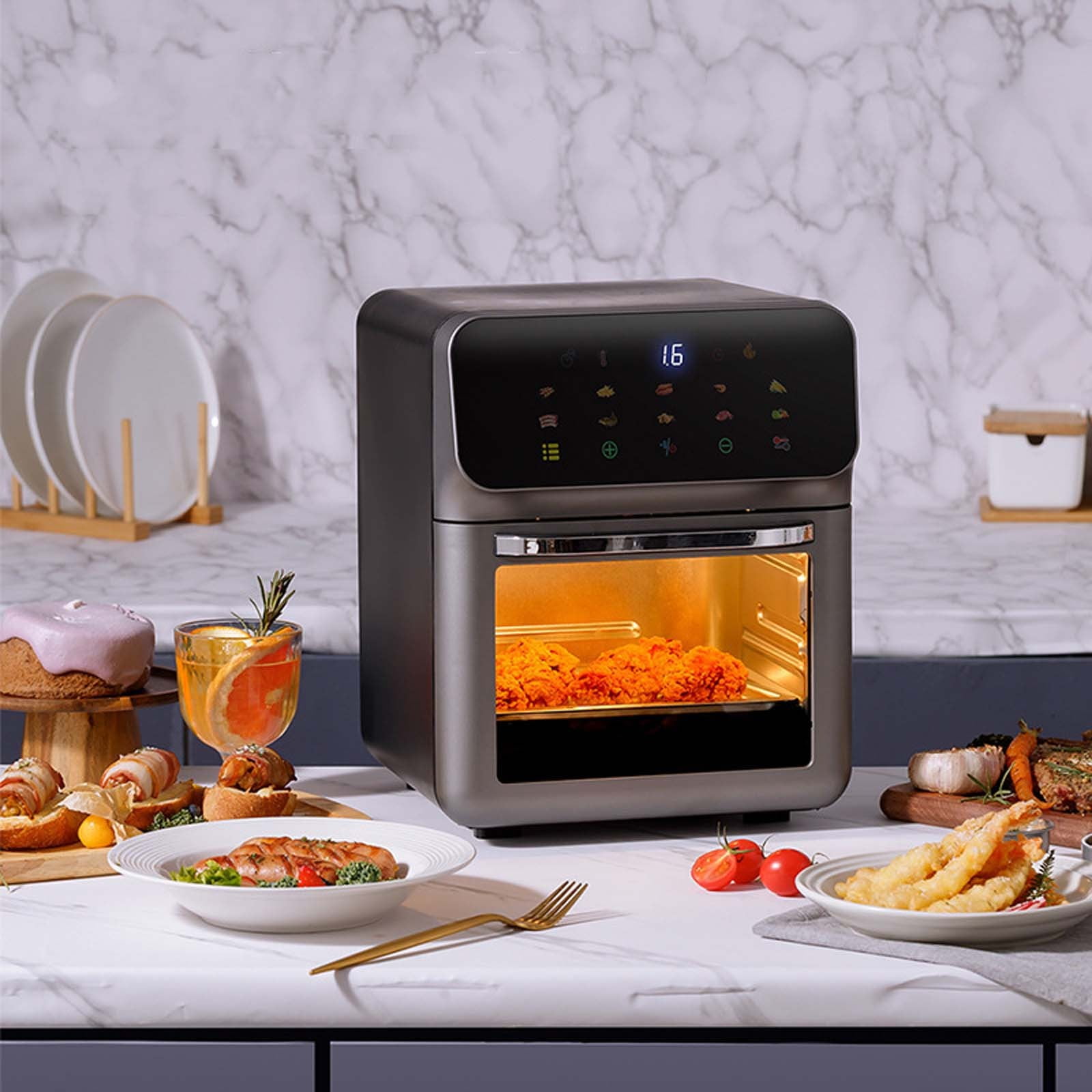 LANBB Air Fryer 9-in-1, 2025 New Steam Air Fryer Oven - Steam Oven Steam Air Fryer Oven Oven Function, 10.5qt Steam Convection Air Fryer Steamer Oven, Kitchen Appliances