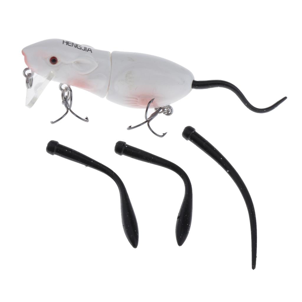Artificial Rat Bait Fishing Lure Plastic Mouse Swimbait Hook Crank Sea Fishing 