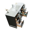 thumbnail image 3 of Fine Fixtures Opulence Collection 48 in. W x 20 in. D x 33 in. H Bathroom Vanity in Black Matte with White Ceramic Sink - Chrome hardware, 3 of 7