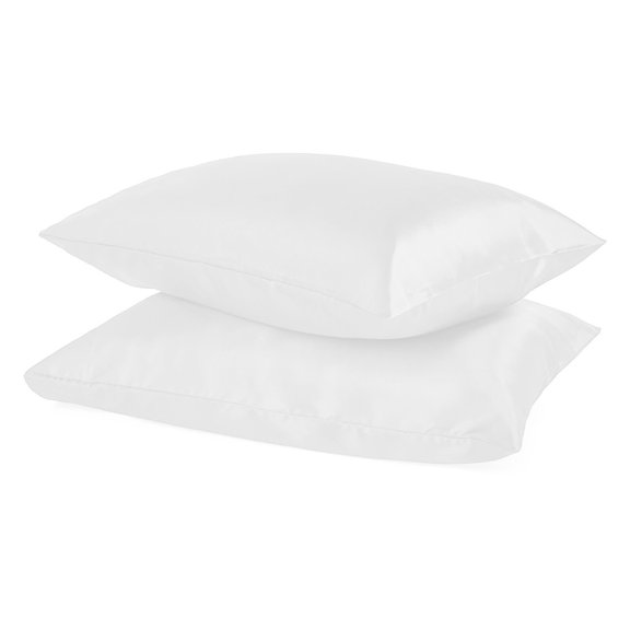 2pc New Standard Silk~y Satin Pillow Case Multiple Colors With Zipper Closure