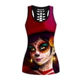 thumbnail image 4 of Womens Oversized Tshirts Plus Size Skull Print Sleeveless Casual U Neck Floral Tee Summer Tops 2026 Fashion, 4 of 4