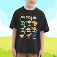 thumbnail image 2 of MIXUE Baby Girls Tops & T-Shirts Summer Dinosaur Letter Print Crew Neck Short Sleeve Loose Casual T Shirts Sportwear,Black,18-24 Months, 2 of 4