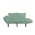thumbnail image 2 of Bird Futon Couch, Vertical Wavy Dashed Lines with Cartoon Cockatoo Tropical Fauna Themed Composition, Daybed with Metal Frame Upholstered Sofa for Living Dorm, Loveseat, Multicolor, by Ambesonne, 2 of 4