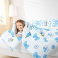 thumbnail image 3 of Castle Fairy Blue Bow Letter J Twin Comforter Sets 3-Piece for Girls,Cute Floral Initial Bedding Set, 3 of 6