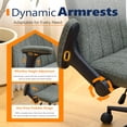 thumbnail image 5 of Ktaxon Office Chair with Chenille Fleece Upholstery, Flip-Top Armrest Desk Chair on Metal Star Base, Adjustable Height & Quiet Casters for Home Study Green, 5 of 8