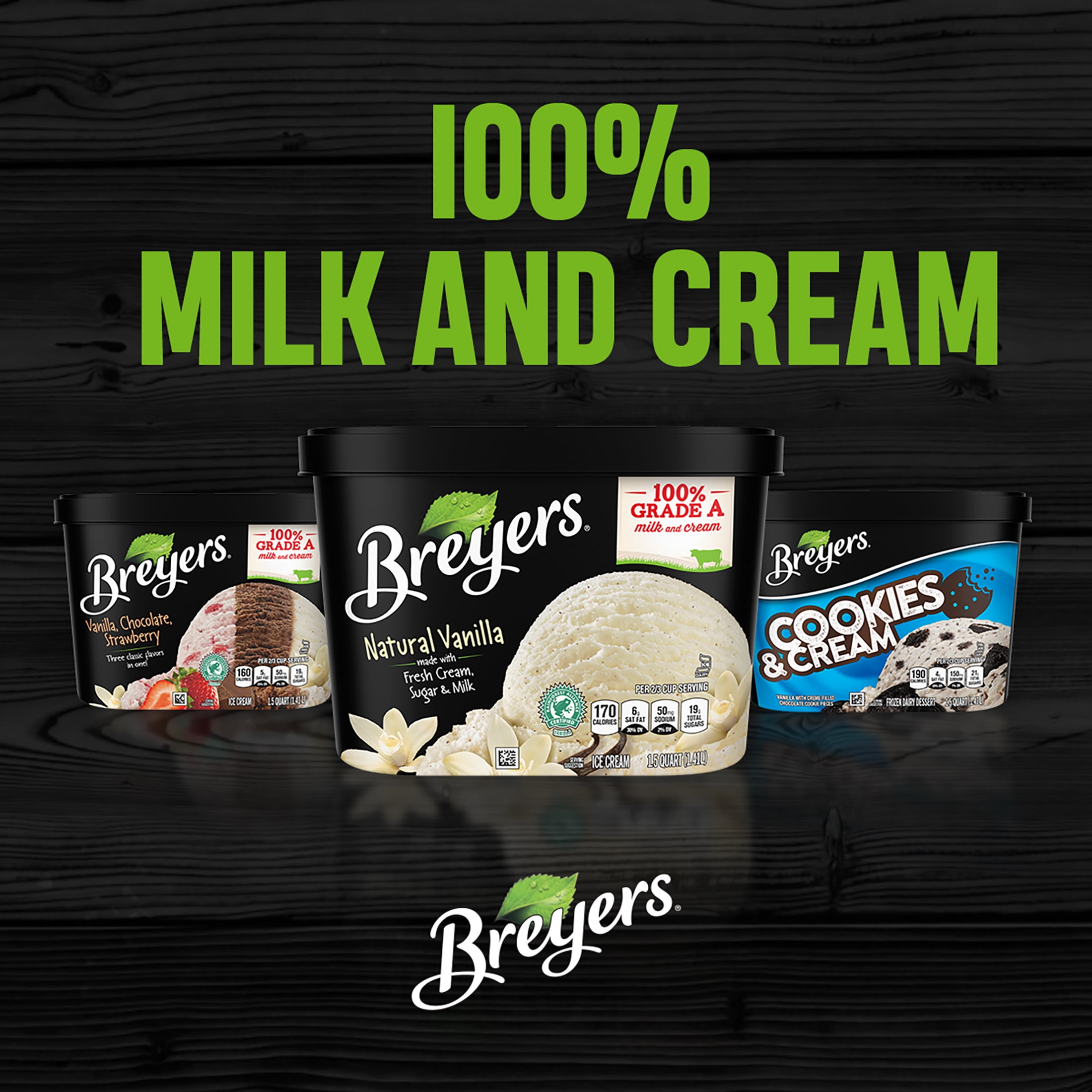 Breyers Mint Chocolate Chip Ice Cream Gluten-Free Kosher Dairy Milk, 1.5 Quart