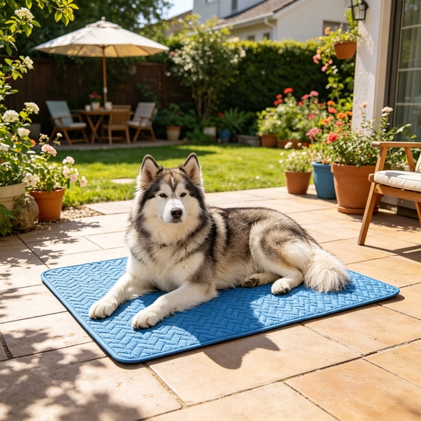 Alfombrilla refrescante para perros y gatos, lavable, con base antideslizante, almohadilla de hielo portátil para aliviar el calor, múltiples tamaños, uso en interiores y exteriores.