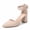 Nude Pu, variant on Women's Pointed Toe Pumps Block Heel Ankle Strap Adjustable Buckle Heels sandals Dress Shoes for Casual Party Daily Wear