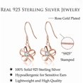 thumbnail image 6 of Solid 925 Sterling Silver Hawaiian Flower Drop Earrings Plumeria for Women Teens CZ Flower Dangle Earrings Hooks for Spring, 6 of 12