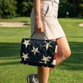 thumbnail image 4 of Xixirimido Portable Golf Cart Seat Covers, Quilted Golf Cart Seat Towel Blanket with 4 Pockets Universal Fit for EZGO Club Car and More 2 Person Seats Carts, Retro US Flag, 4 of 8