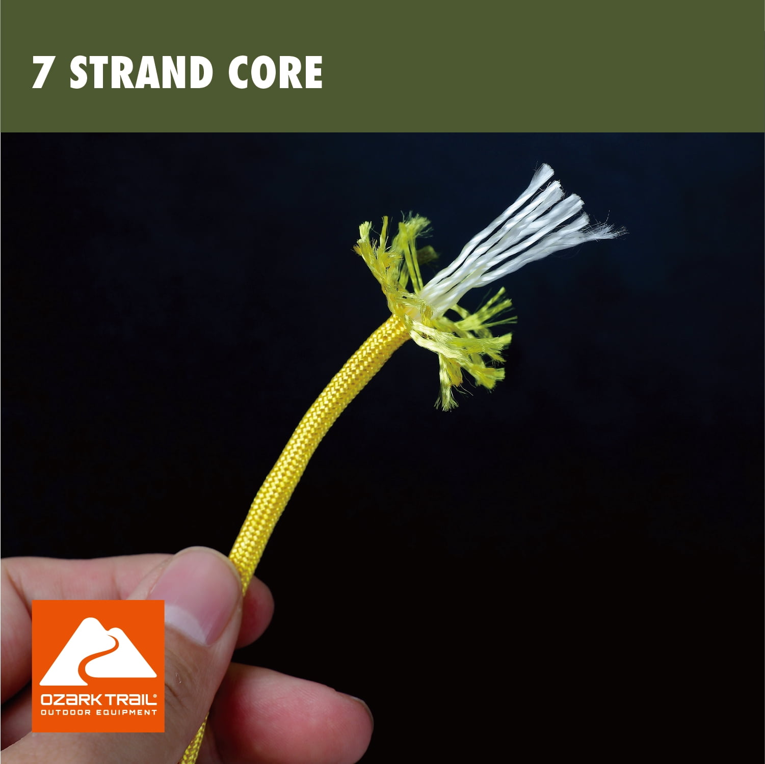 (2 pack) Ozark Trail 550 lb Polyester Paracord Rope, Yellow, 100'