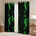 thumbnail image 3 of Feelyou Futuristic Lightning Kids Black Out Curtains, Neon Gradient Stripes Curtains Pack of 2 (42x63 Each), Green Abstract Bedroom Curtains, Living Room Curtains Decor, 3 of 7