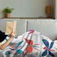 thumbnail image 3 of Dragonfly Soft Flannel Fleece Throw Blanket, Modern Doodle Colorful Winged Insects Butterfly Fly Mosquito Moth Illustration, Cozy Plush for Indoor and Outdoor Use, 60" x 80", Multicolor, by Ambesonne, 3 of 5