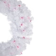 thumbnail image 4 of Northlight Pre-Lit Woodbury White Pine Artificial Christmas Wreath - 24" - Pink Lights, 4 of 7