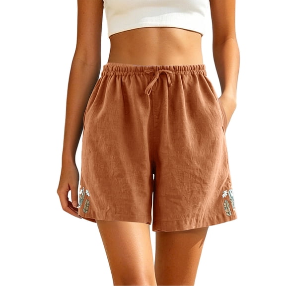 Fewfanhot Shorts for Women Drawstring Waist Loose Button Summer Casual Comfortable Breathable Shorts