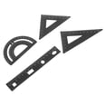 thumbnail image 4 of Miangastore 1 Set of 4PCS DIY Metal Ruler Sturdy Office Metal Ruler Ruler Stationery Set Triangular Plate Protractor Testing Ruler for Pupils Students Black, 4 of 9