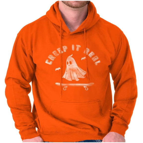 Halloween Ghost Creep It Real Skater Hoodie Sweatshirt Women Men Brisco Brands M