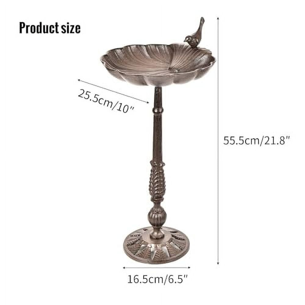 Sungmor Cast Iron Bird Bath for Outside, 21 Inch Height Garden Standing Bird Feeder, Antique Style & Shell-Shape Bird Bath Bowl, Decorative Pedestal Birdbath, Outdoor Yard Deck Patio Ornament