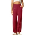 thumbnail image 1 of Pantalones de pijama de algodón para mujer INSPIRE CHIC con cintura elástica, sueltos, pantalones de lounge con bolsillos, pantalones de sudadera L púrpura rojo, 1 of 6