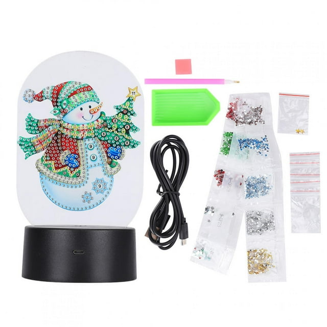Luces nocturnas LED con pintura de diamantes inteligentes Sensor táctil 3D USB Navidad DIY decoración del hogar