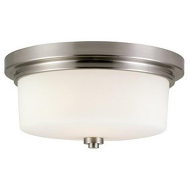 Design House 556654 Aubrey Flushmount 2-Light Fixture, Satin Nickel