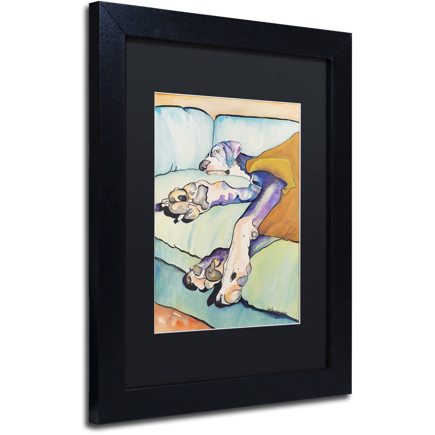 Trademark Fine Art "Sweet Sleep II" Canvas Art by Pat Saunders-White, Black Matte, Black Frame