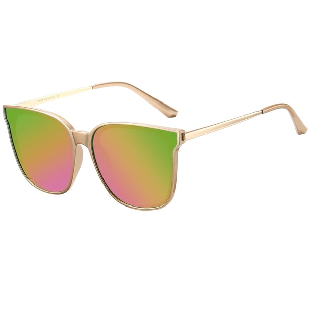 Gafas de Sol Polarizadas Grandes DUCO W016 para Mujeres con Marco Dorado