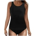 thumbnail image 3 of Bovxnpu Tankinis Swimsuits for Women Bathing Suits Top with Bottom, Swimwear Women's Sleeveless Bikini Swimsuits Push-Up Padded Swimwear Swimsuits Blouse Set Ladies Summer Swimwear Beach Vacation, 3 of 5